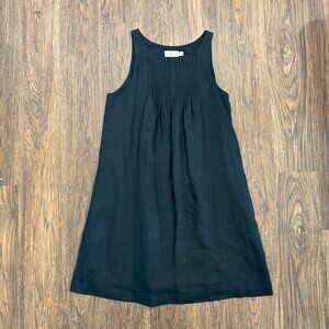 Vineyard Vines Black Linen Pintuck Swing Dress - Size 10